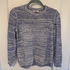 Alia Petite Blue and White Marble Knit Sweater